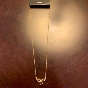 JCREW gold bow necklace